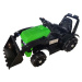 mamido Detský elektrický traktor s radlicou zelený