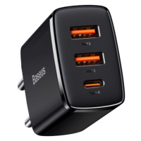 Sieťová nabíjačka Baseus CCXJ-E01 Compact Quick 2x USB 1x USB-C 30W cierna