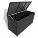 Záhradný úložný box polyratan Dekorhome Čierna,Záhradný úložný box polyratan Dekorhome Čierna