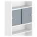 Sivo-biela skrinka nad práčku/WC 64x177 cm Wave – TemaHome