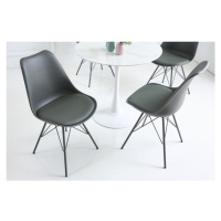 Estila Dizajnová sivá jedálenská stolička Scandinavia s čalúnením z eko-kože 85 cm