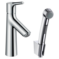 Hansgrohe Talis S, umývadlová batéria s výpustom Push-Open a ručnou bidetovou sprškou, chrómová,