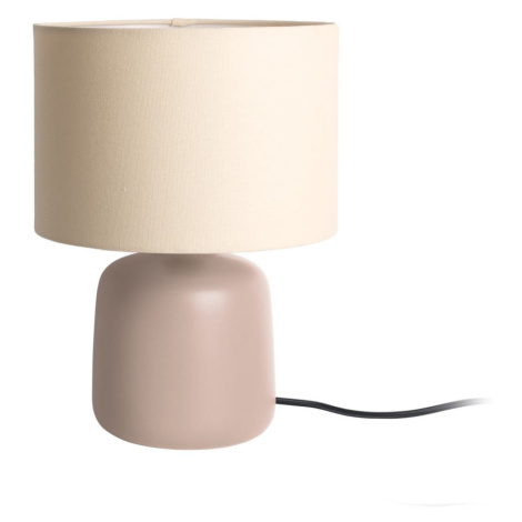 Hnedá stolová lampa s textilným tienidlom (výška 33 cm) Alma – Leitmotiv