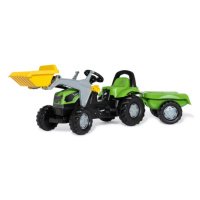 Šlapací traktor s prívesom a lyžicou Rolly Toys 023196 Fahir 5115G TB