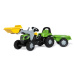 Šlapací traktor s prívesom a lyžicou Rolly Toys 023196 Fahir 5115G TB