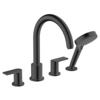 Hansgrohe Vernis Shape, batéria na okraj vane, 4-otvorová inštalácia, čierna matná, HAN-71459670