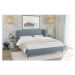 Modrá čalúnená dvojlôžková posteľ s roštom 140x200 cm Basti – Ropez