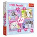 Trefl Puzzle 4v1 - Zábavné mačky