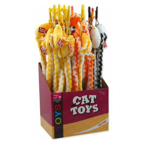Hračka Magic Cat palička myška bavlna s catnipom 22cm+45cm 24ks