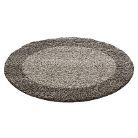 Kusový koberec Life Shaggy 1503 taupe kruh Rozmery koberca: 160x160 kruh