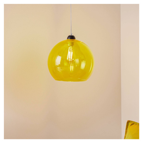 Závesná lampa Colour, sklenené tienidlo žlté
