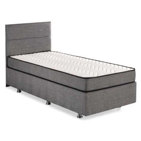 Sivá čalúnená jednolôžková posteľ s úložným priestorom 100x200 cm Silver – Kalune Design