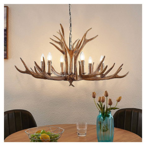 Lindby Tejask závesná lampa, parožie 6-pl., 102 cm