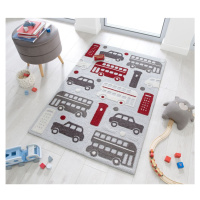 Kusový koberec Zest Kids City Buzz Grey/Multi - 100x150 cm Flair Rugs koberce