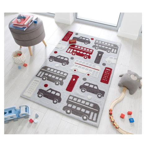 Kusový koberec Zest Kids City Buzz Grey/Multi - 100x150 cm Flair Rugs koberce