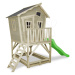 Domček cédrový na pilieroch Crooky 500 Exit Toys s vodeodolnou strechou 1,75 m šmykľavkou a pies