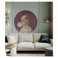 WALLCOLORS Dots Woman with Bubble Gum Eggplant - tapeta POVRCH: Prowall Eco