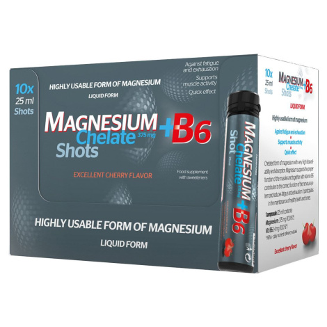 MAGNESIUM CHELATE SHOT Salutem Magnesium Chelate + B6 príchuť višňa, ampulky 10 x 25 ml