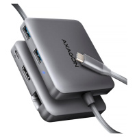Axagon AXAGON HMC-5HL USB 5Gbps hub, 2x USB-A, HDMI 4k/60Hz, RJ-45 GLAN, PD 100W, kábel USB-C 20