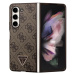 Guess 4G PU Leather Triangle Zadný Kryt pre Samsung Galaxy Z Fold 5 Brown