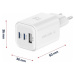 SWISSTEN SIEŤOVÝ ADAPTÉR GaN 2x USB-C 65W PD + 1x USB-A 18W QC BIELÝ