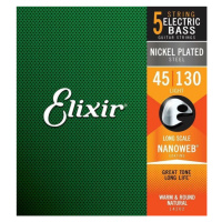 Elixir 14202 NANOWEB Elektrická basgitara Poniklovaná oceľ .045-.130