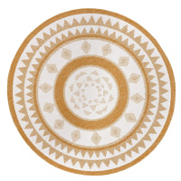 Okrovožlto-biely okrúhly vonkajší koberec ø 140 cm Jamaica – NORTHRUGS