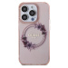 Guess PC/TPU Flowers Ring Glossy Logo MagSafe Zadný Kryt pre iPhone 15 Pro Max Pink