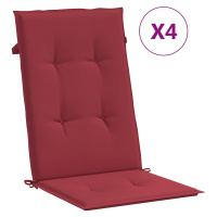 vidaXL Podložky na záhradné stoličky, vysoké operadlo 4 ks 120x50x3 cm