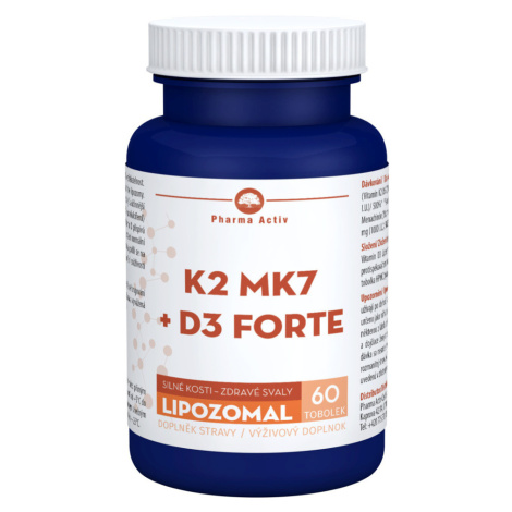 PHARMA ACTIV Lipozomal K2 MK7 + D3 forte 60 kapsúl