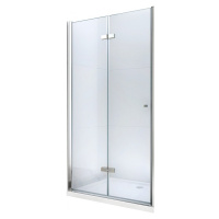 MEXEN - LIMA skladacie dvere 70x190 cm 6mm, chróm, transparent so stenovým profilom 856-070-000-
