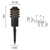 Louis Poulsen Bysted 25 ground spike black 940