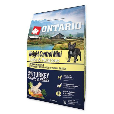 Ontario Dog Weight Control Mini Turkey - 6,5kg