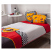 Prikrývka na posteľ super - červená/šedá/žltá