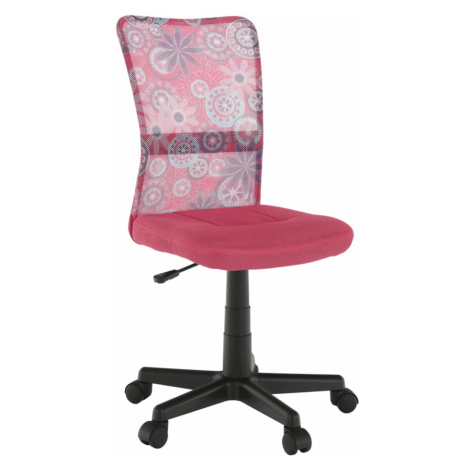 Otočná stolička, ružová/vzor/čierna, GOFY Tempo Kondela