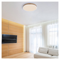 LED stropné svietidlo Doro Ø 45 cm drevo tmavé/biele