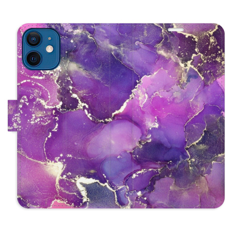 Flipové puzdro iSaprio - Purple Marble - iPhone 12 mini