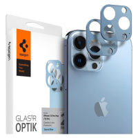 Spigen tR Optik 2 Pack tvrdené sklo na fotoaparát iPhone 13 Pro/Max modré