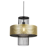 Dizajnová závesná lampa zlatá s čiernou 40 cm - Tess