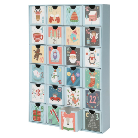 Papierový adventný kalendár Winter moments, 25,7 x 6,4 x 38,3 cm