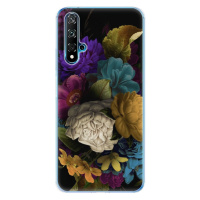 Odolné silikónové puzdro iSaprio - Dark Flowers - Huawei Nova 5T