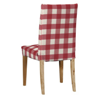 Dekoria Návlek na stoličku Henriksdal (krátky), červeno-biele veľké káro, návlek na stoličku Hen