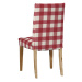 Dekoria Návlek na stoličku Henriksdal (krátky), červeno-biele veľké káro, návlek na stoličku Hen
