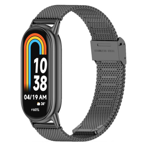 Xiaomi Mi Smart Band 8, kovový remienok, milánsky štýl, TP MilaneseBand, čierny