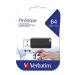 Verbatim USB flash disk, USB 2.0, 64GB, PinStripe, Store N Go, černý, 49065, USB A, s výsuvným k