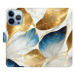 Flipové puzdro iSaprio - GoldBlue Leaves - iPhone 13 Pro