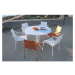 Oranžové kovové záhradné stoličky v súprave 4 ks Fleole – Ezeis