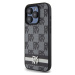 DKNY PU Leather Checkered Pattern and Stripe Zadný Kryt pre iPhone 14 Pro Max Black