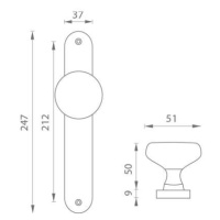 MP - GUĽA ELEGANT NIM - nikel matný PZ otvor pre vložku 90 mm