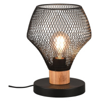 Sconto Stolná lampa VALERIA 1 čierny kov/svetlé drevo